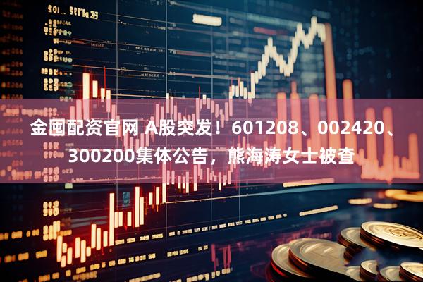 金囤配资官网 A股突发！601208、002420、300200集体公告，熊海涛女士被查